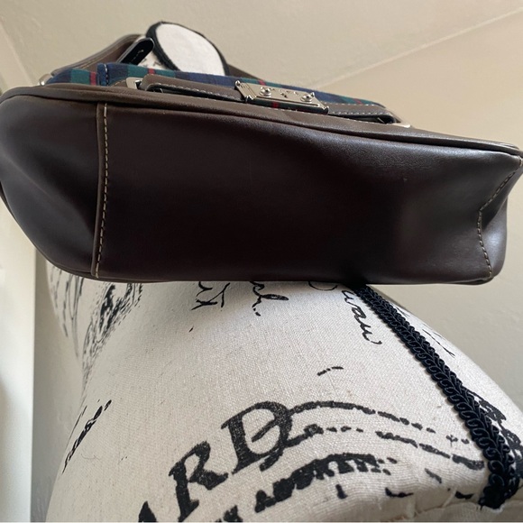 Chaps Tartan Plaid and Faux Leather Harriet Shoulder Bag - Picture 5 of 9